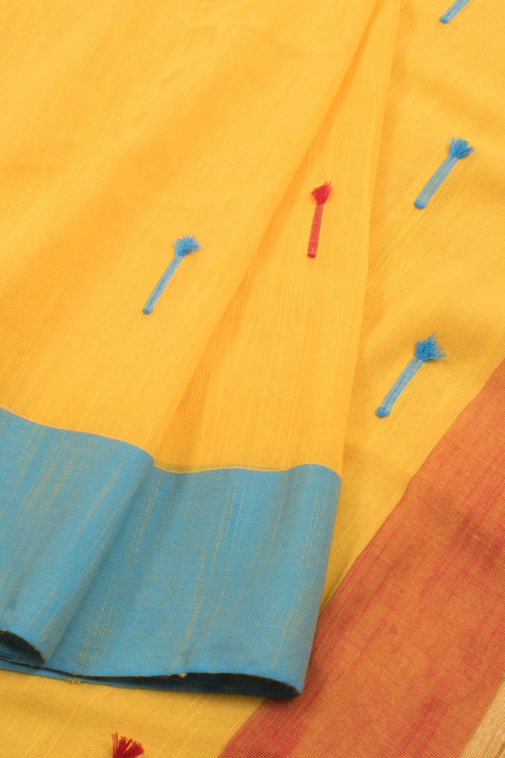 Yellow Bengal Cotton Saree 10059343