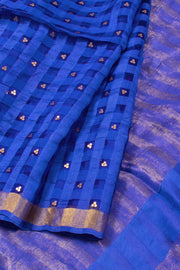 Sequin Work Self Checks Silk Saree 10057994