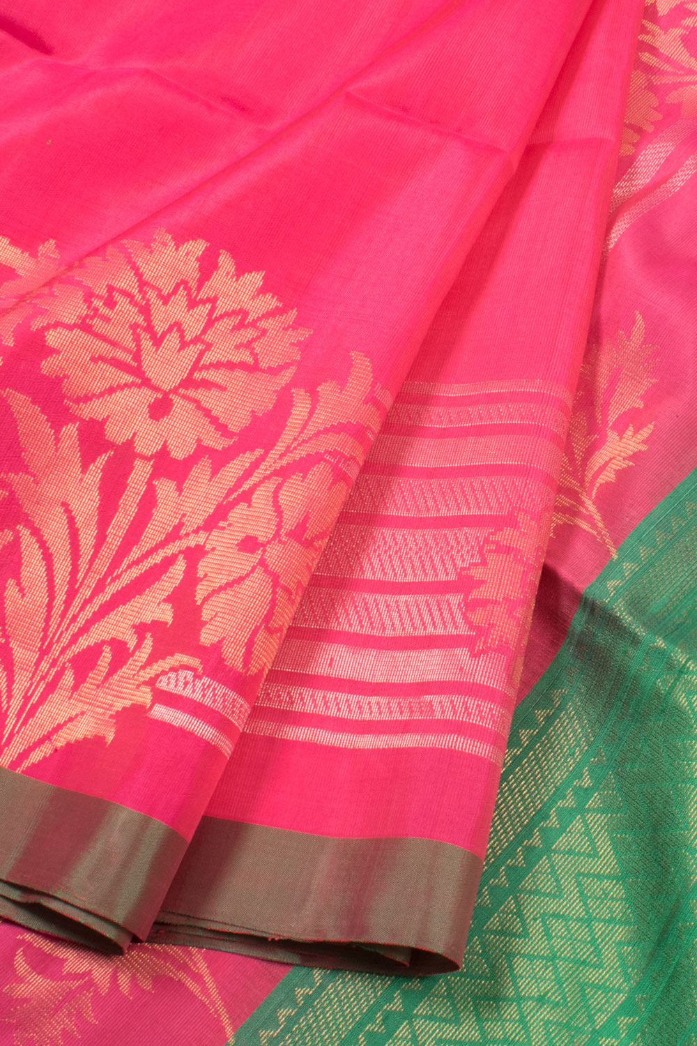 Punch Pink Handloom Kanjivaram Soft Silk Saree 10059466