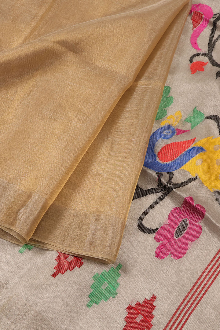 Gold Handloom Tissue Silk Saree 10059479