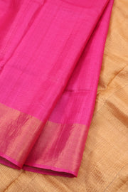 Candy Pink Handloom Tussar Silk Saree 10059491