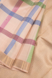 Ivory Pure Zari Kanjivaram Silk Saree 10059035