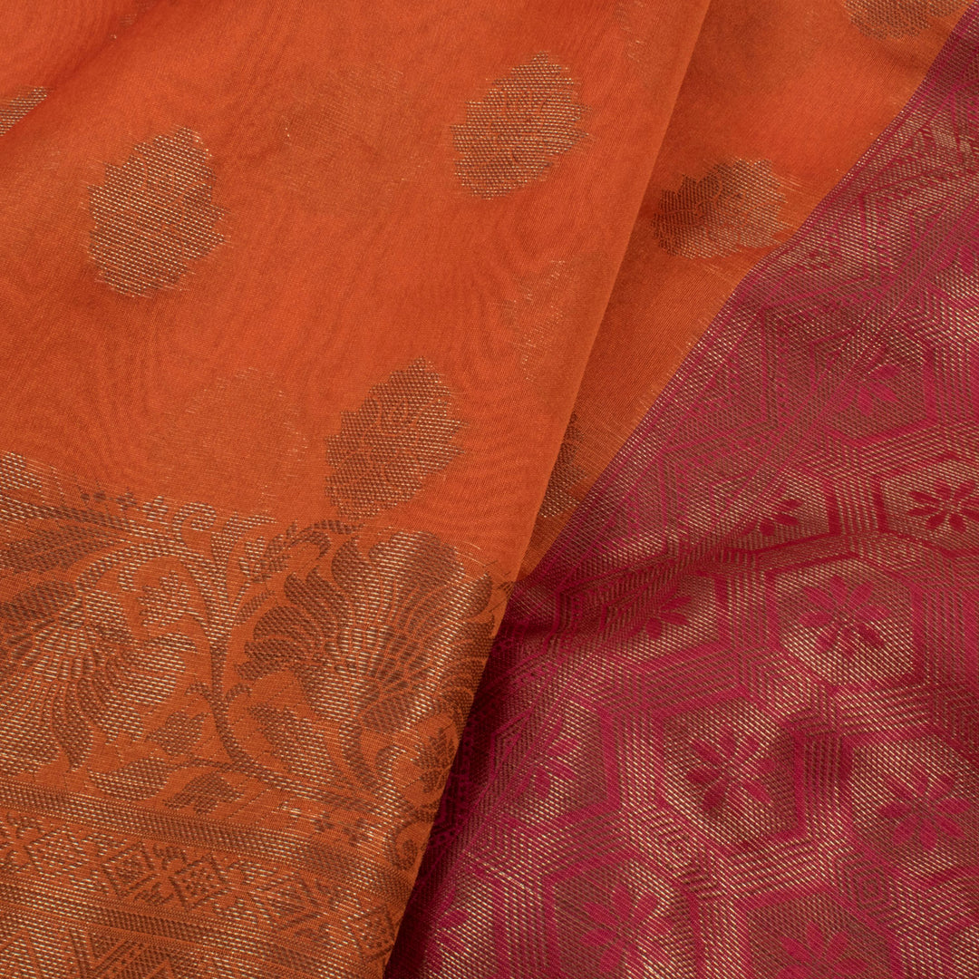Handloom Banarasi Katrua Silk Cotton Saree 10056827
