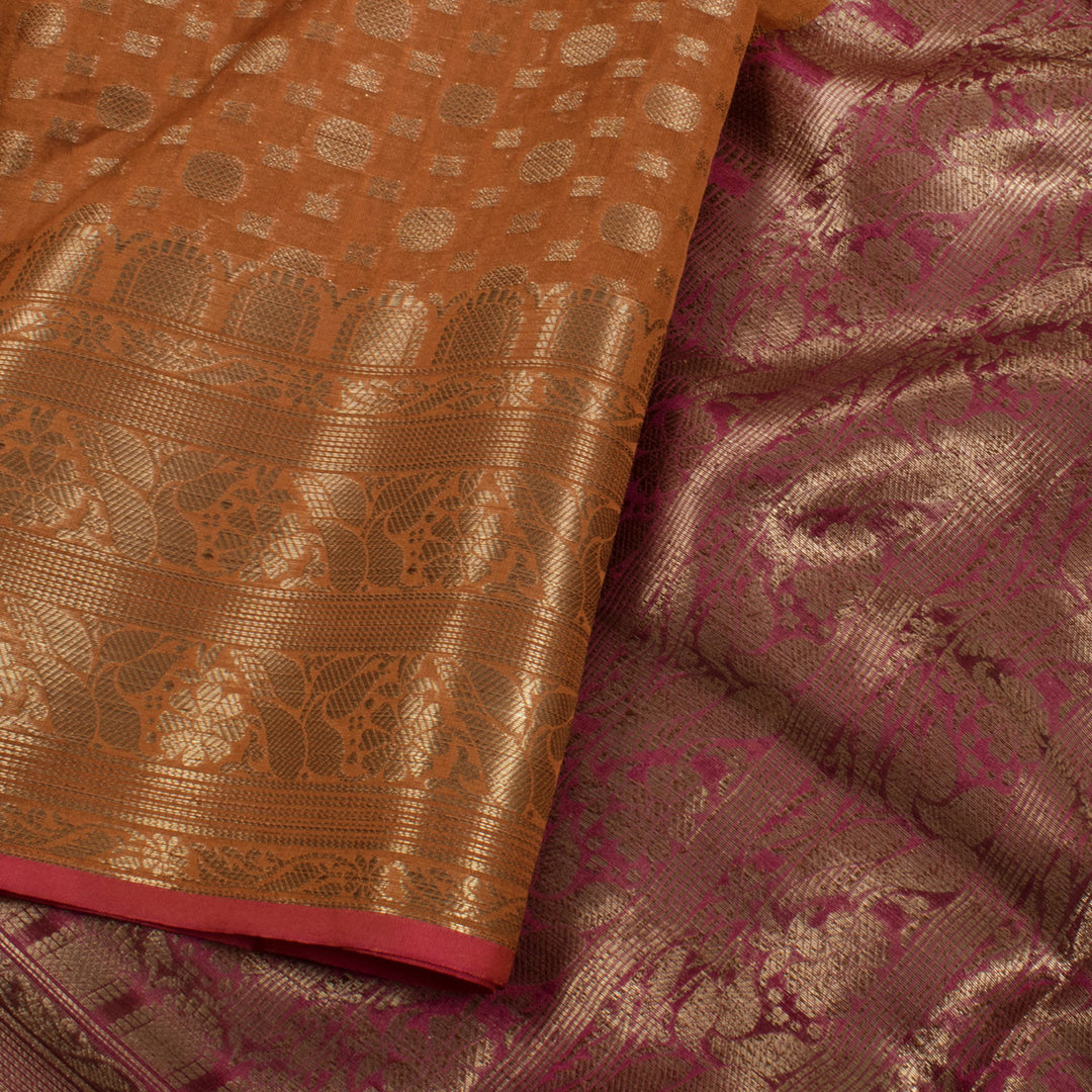 Handloom Banarasi Katrua Silk Cotton Saree 10056828