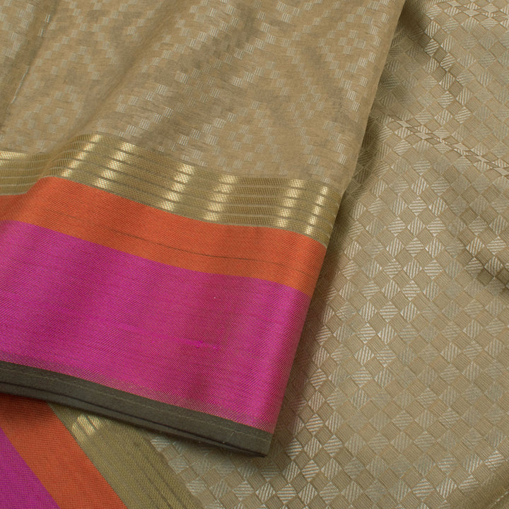 Handloom Banarasi Katrua Silk Cotton Saree 10056836