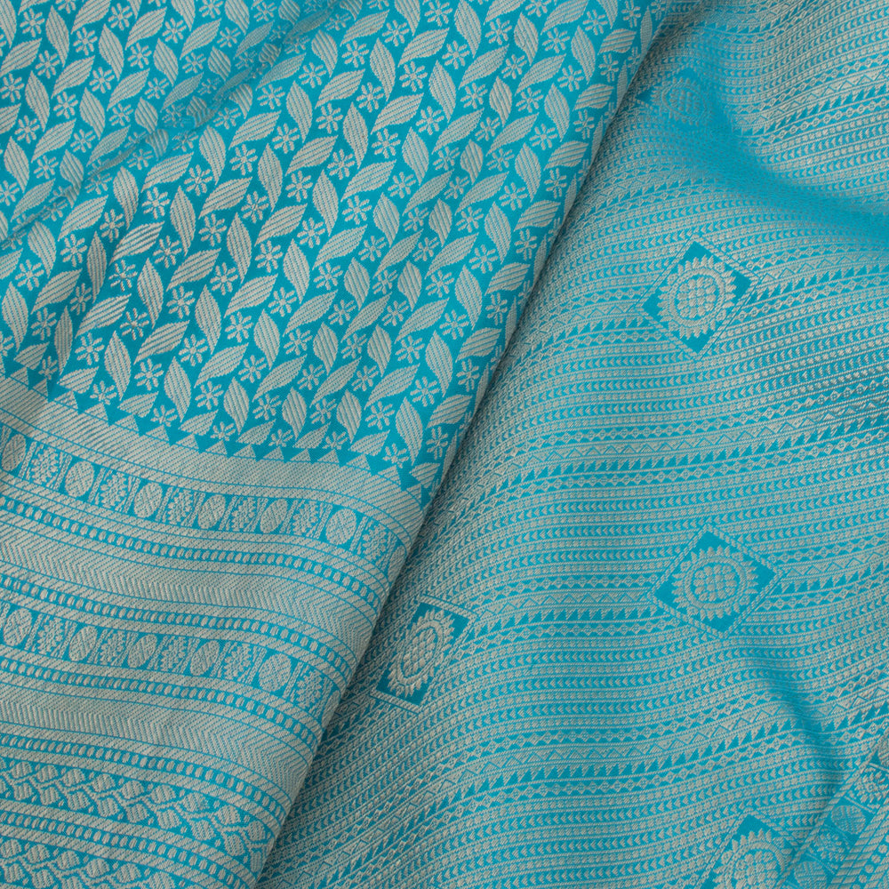 Handloom Pure Silk Jacquard Kanjivaram Saree with Floral Motifs and Thoranam Border