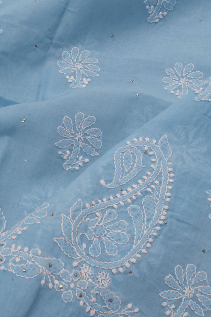 Chikankari Embroidered Cotton Salwar Suit Material 10057972