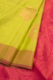Lime Green Handloom Kanjivaram Soft Silk Saree 10059287