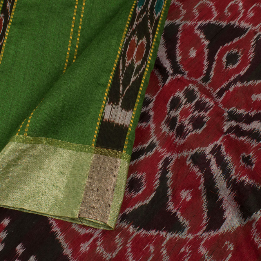 Handloom Sambalpuri Ikat Silk Cotton Saree with Stripes Design 