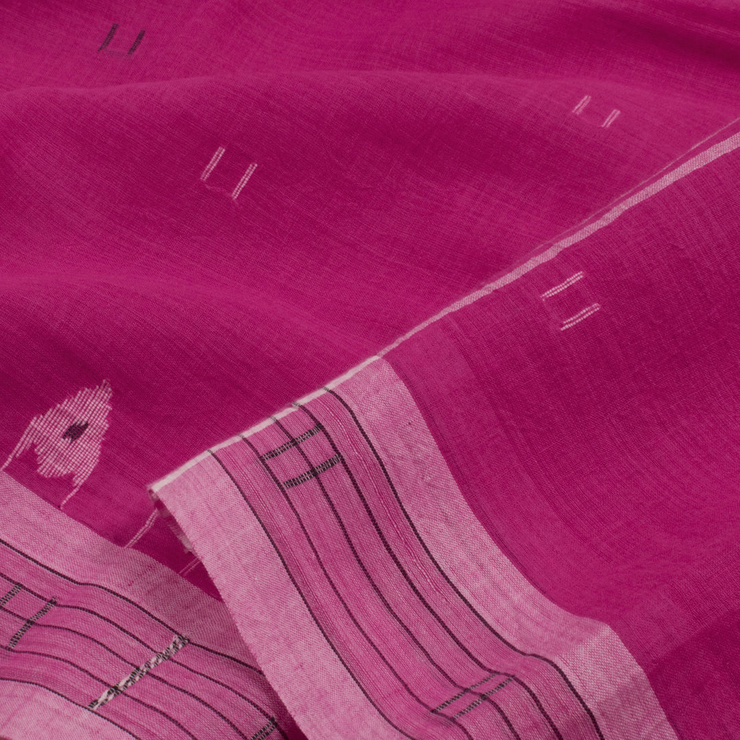 Handloom Bengal Jamdani Cotton Saree with Geometric Design