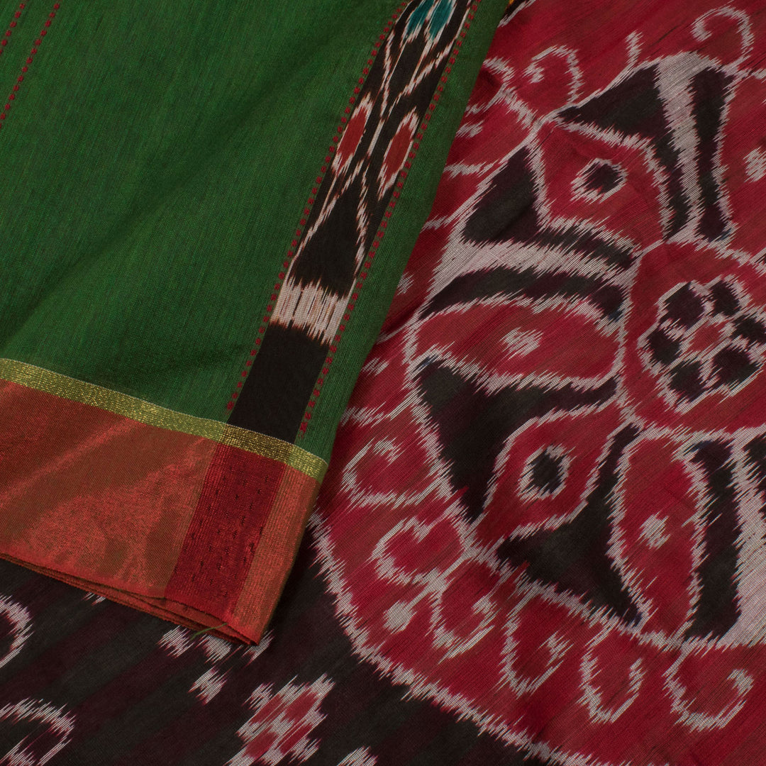 Handloom Sambalpuri Ikat Silk Cotton Saree with Stripes Design