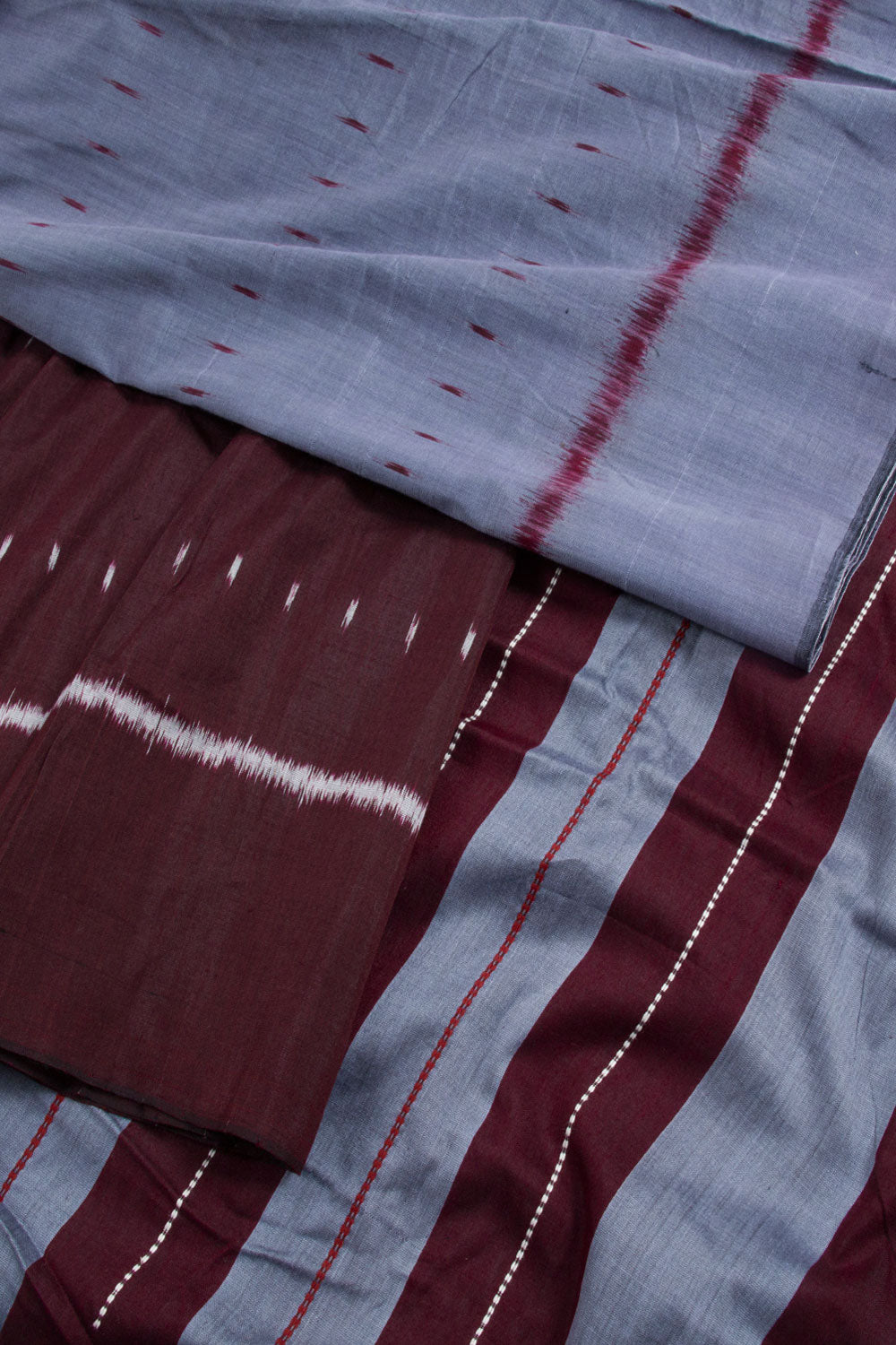 Grey Handloom Odisha Ikat Silk Cotton Saree 10060297