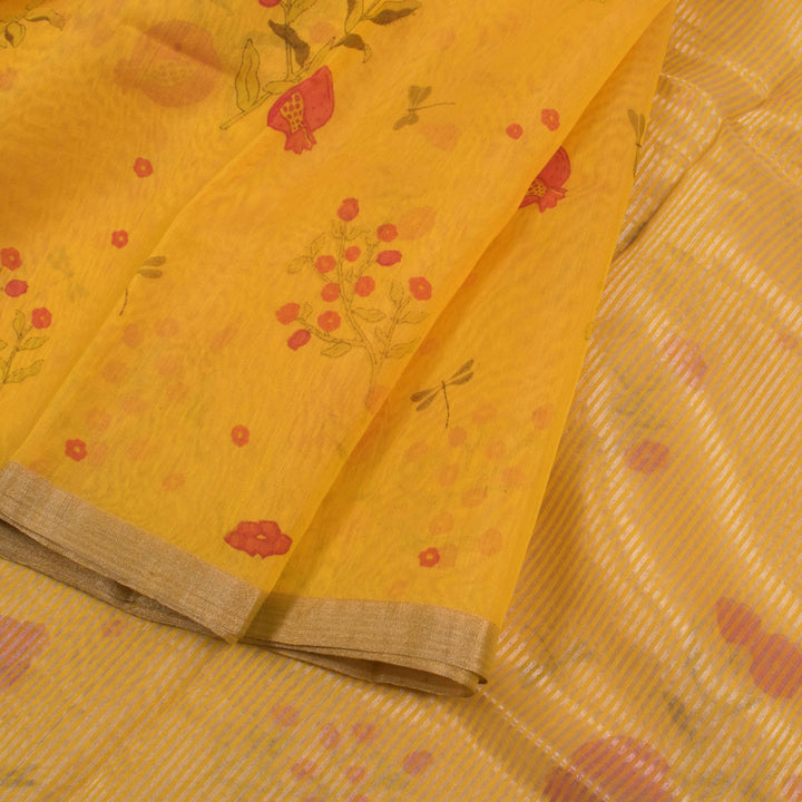 Printed Handloom Chanderi Silk Cotton Saree 10055904