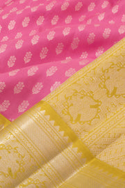 Dusky Rose Handloom Bridal Korvai Kanjivaram Silk Saree 10057115