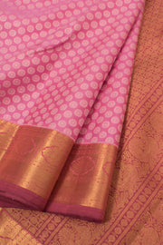 Dark Rose Pink Pure Zari Bridal Kanjivaram Silk Saree 10057130