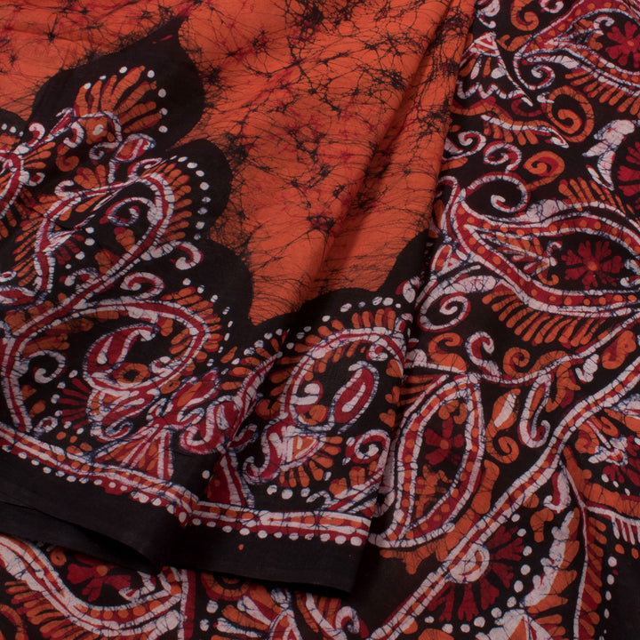 Batik Printed Cotton Saree 10057246