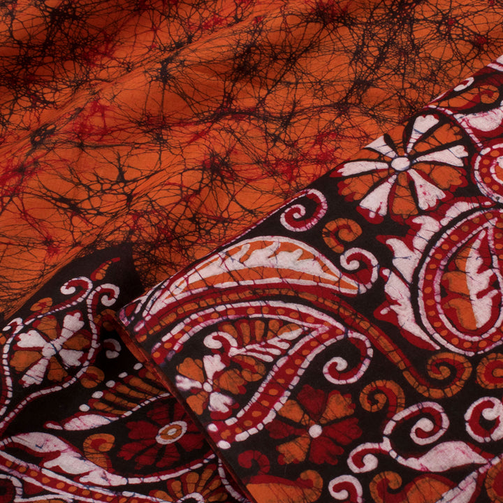 Batik Printed Cotton Saree 10057247