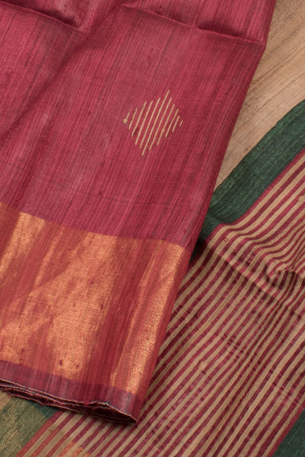 Handcrafted Bhagalpur Tussar Silk Saree 10058903