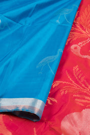 Dodger Blue Kanjivaram Soft Silk Saree 10059876