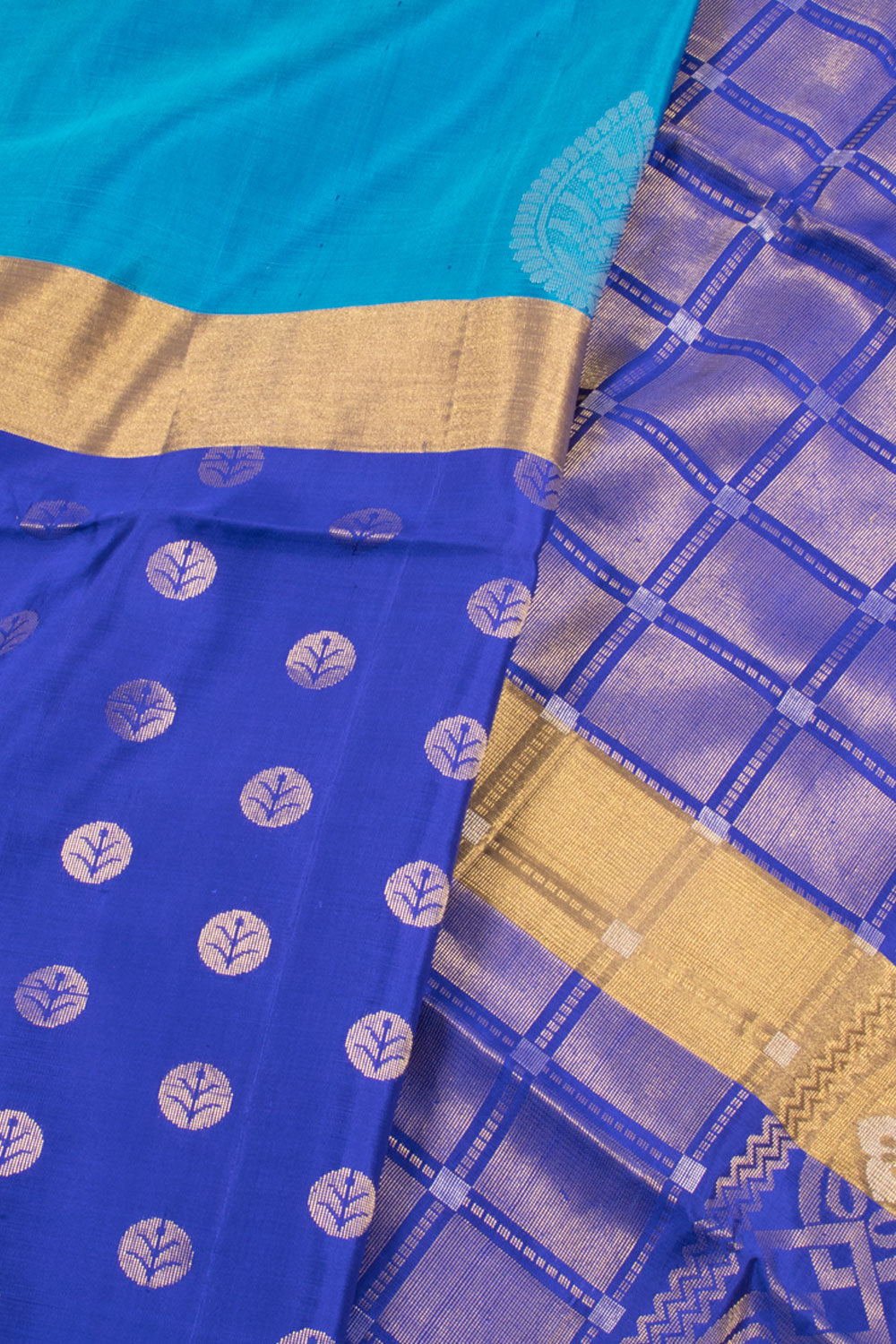 Picton Blue Kanjivaram Soft Silk Saree 10059890