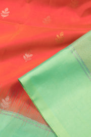 Coral Pink Kanjivaram Soft Silk Saree 10059896