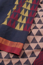 Navy Blue Handwoven Kovai Cotton Saree 10059927