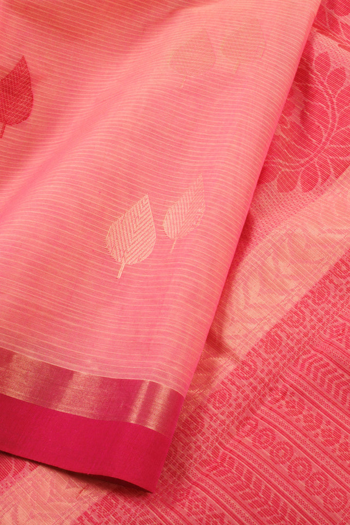 Coral Pink Kovai Cotton Saree 10059928