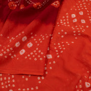 Maroon Handcrafted Bandhani Mulmul Cotton Saree 10055016