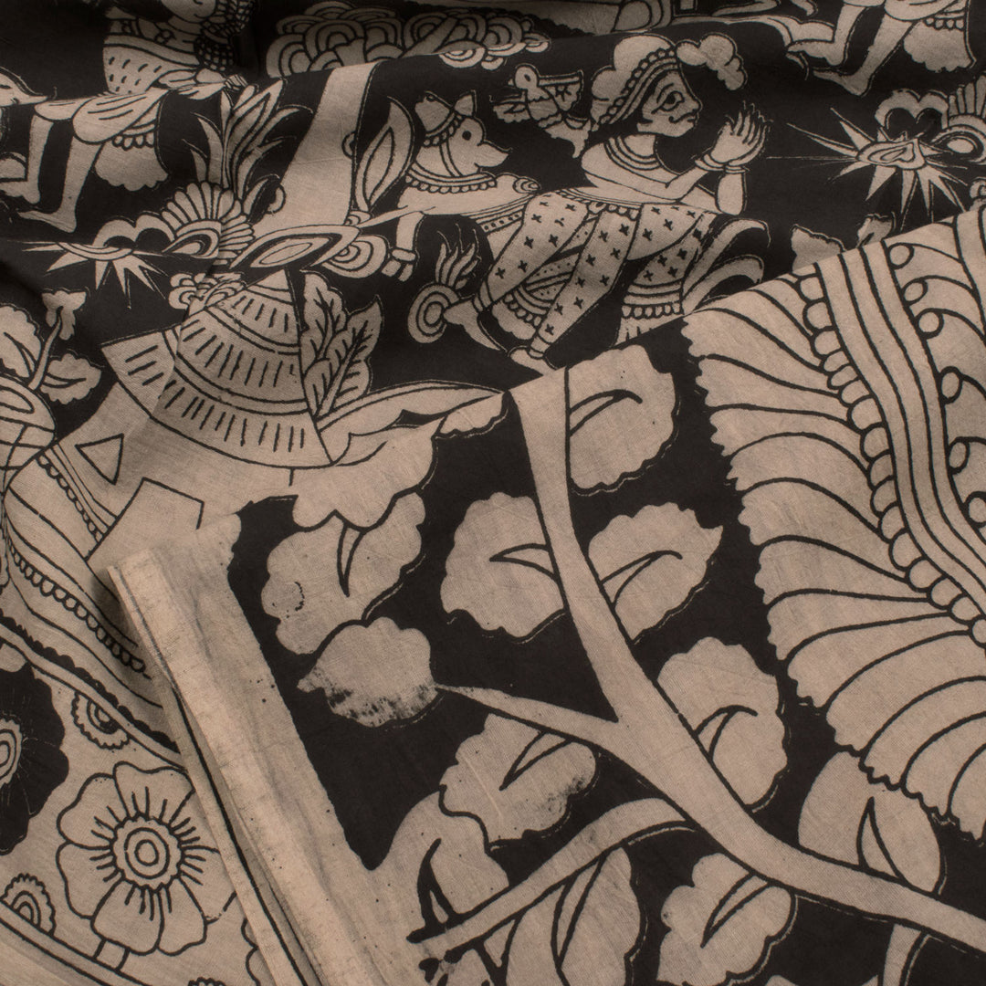 Handcrafted Printed Kalamkari Cotton Saree 10054757