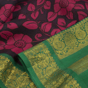 Pen Kalamkari Pure Zari Korvai Kanjivaram Silk Saree 10055625