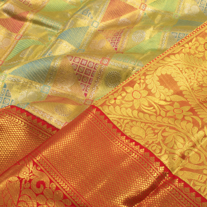 Handloom Pure Zari Korvai Kanjivaram Tissue Silk Saree 10055733