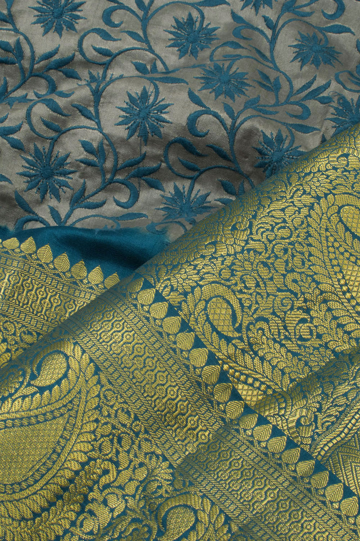 Embroidered Kanjivaram Pure Silk Saree 10058224