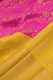Barbie Pink Pure Zari Bridal Korvai Kanjivaram Silk Saree 10058719