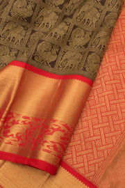 Pure Zari Korvai Jacquard Kanjivaram Silk Saree 10058722