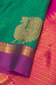 Forest Green Pure Zari Jacquard Kanjivaram Silk Saree 10059189