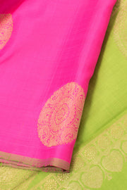 Hot Pink Pure Zari Borderless Kanjivaram Silk Saree 10059194