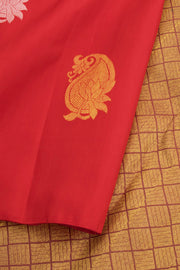 Red Handloom Pure Zari Borderless Kanjivaram Silk Saree 10059999