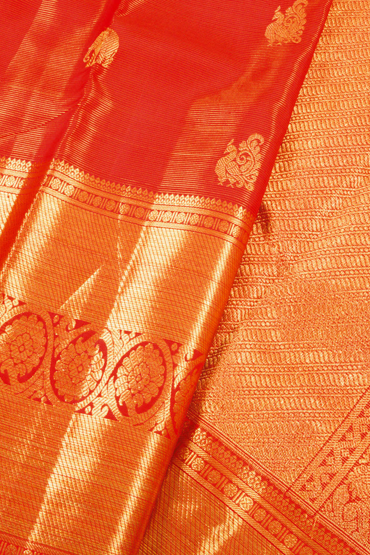 Red Pure Zari Kanjivaram Silk Saree 10060041