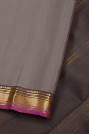 Grey Handloom Pure Zari Kanjivaram Silk Saree 10060046