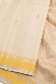 Cream Chhattisgarh Tussar Silk Saree 10059713