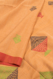 Apricot Orange Bengal Cotton Saree 10059313
