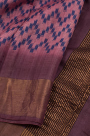 Hand Block Printed Tussar Silk Saree 10059322