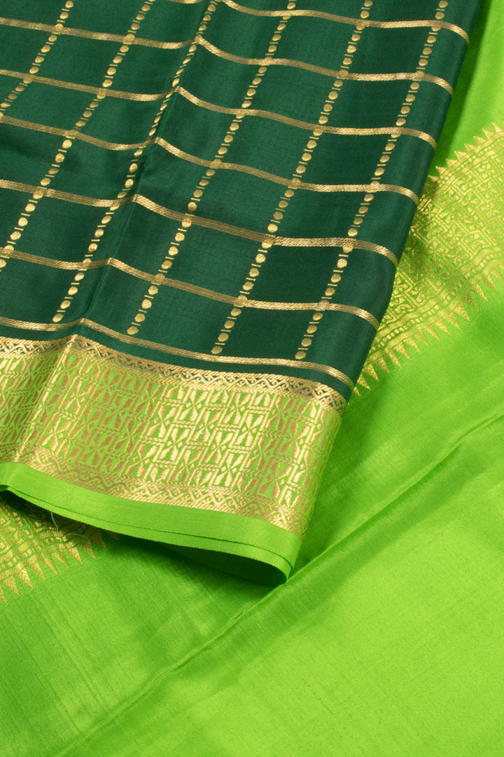 Cadmium Green Mysore Crepe Silk Saree 10060224