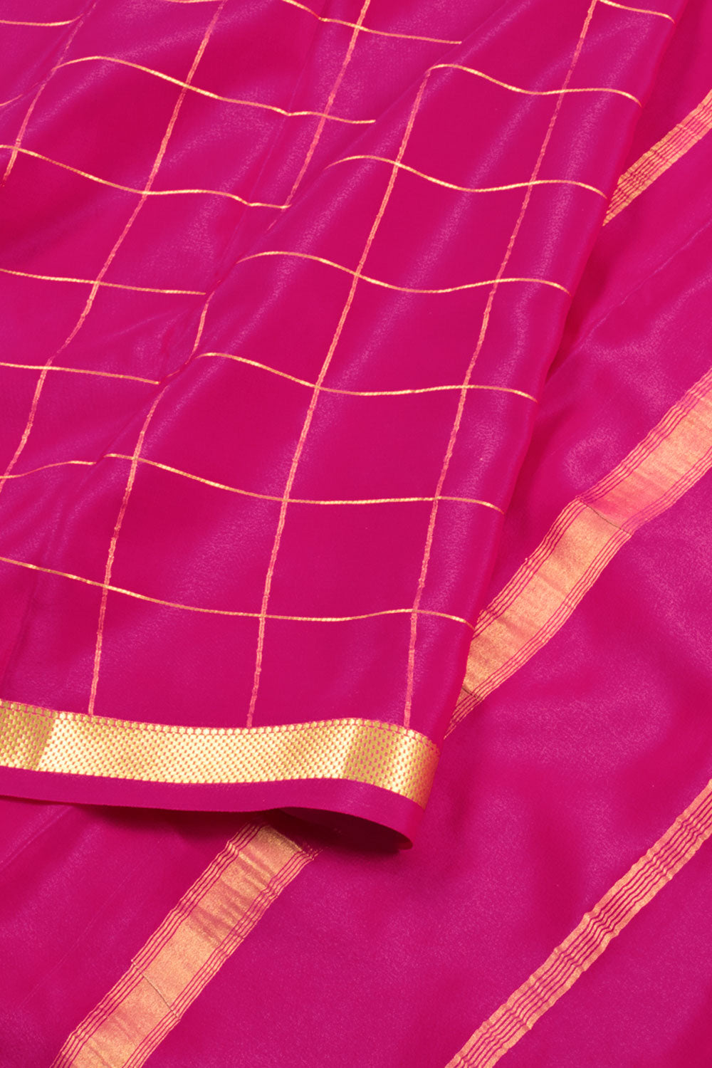 Hot Pink Mysore Crepe Silk Saree 10060229