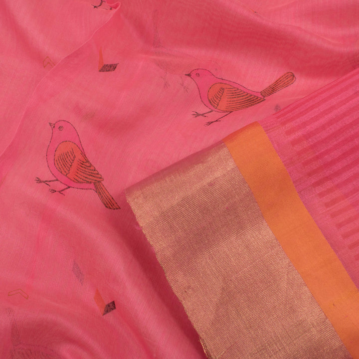 Printed Handloom Chanderi Silk Cotton Saree 10054811