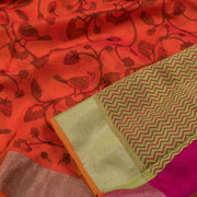 Printed Handloom Chanderi Silk Cotton Saree 10054813