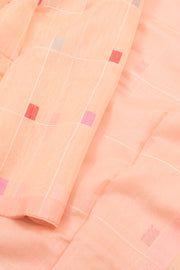 Pastel Peach Handloom Chanderi Saree 10059681