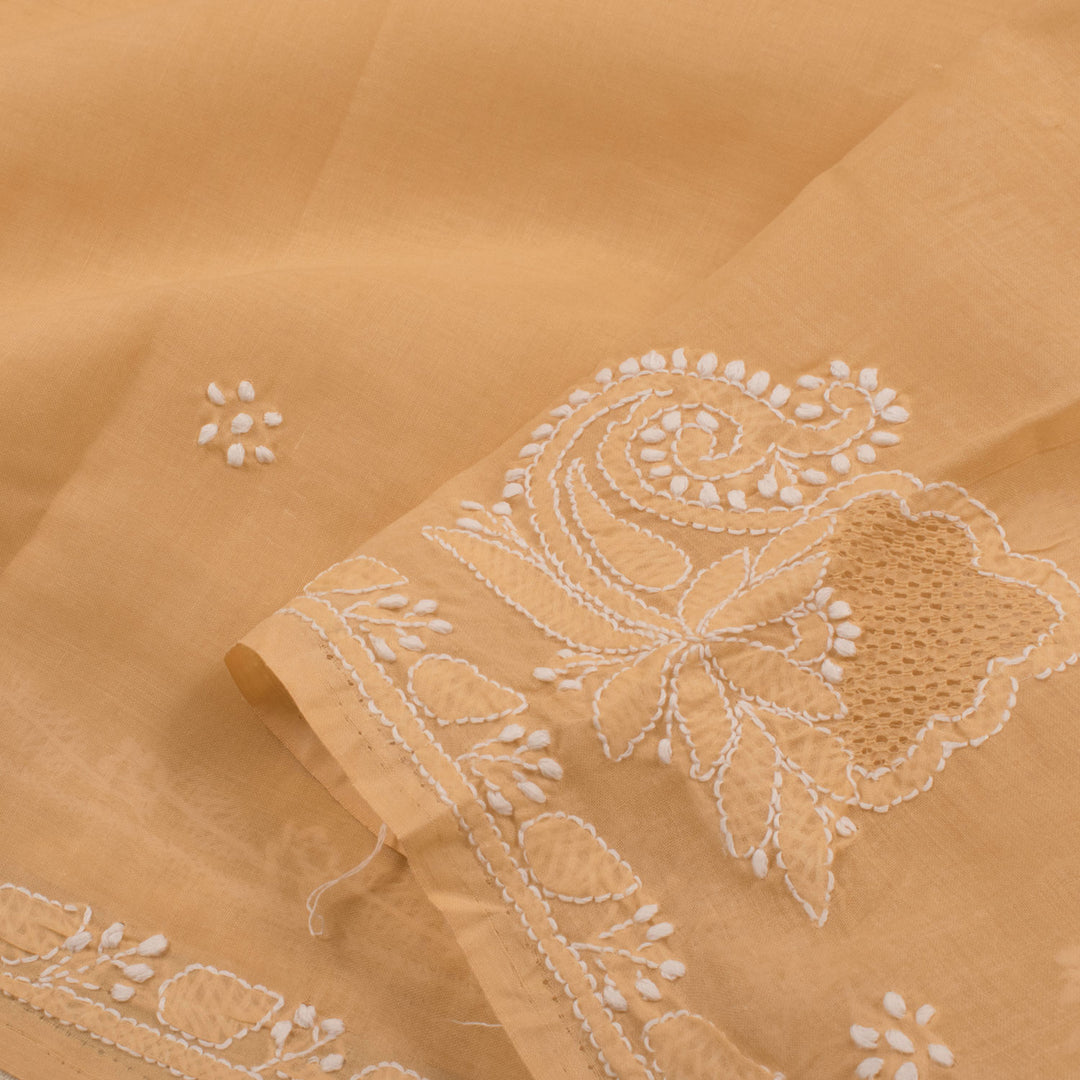 Chikankari Embroidered Cotton Saree 10055264