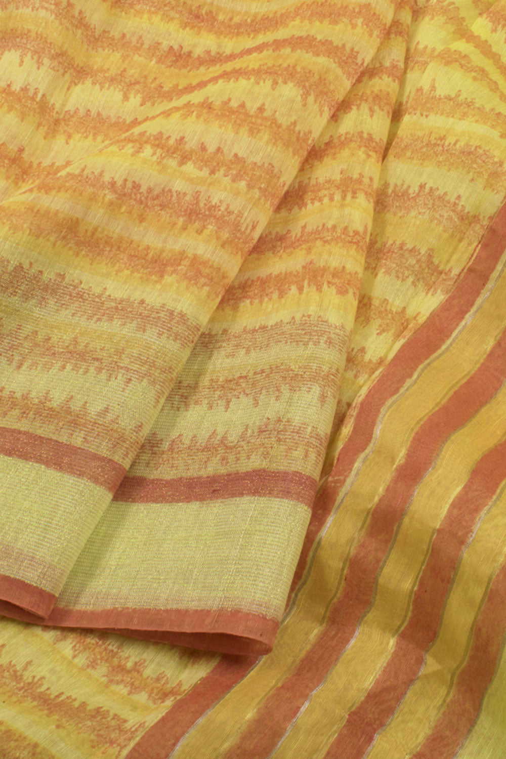 Printed Banarasi Linen Saree 10057899