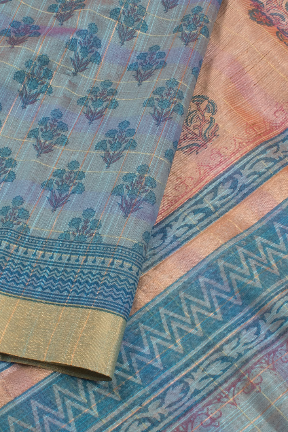 Hand Block Printed Silk Cotton Saree 10059304